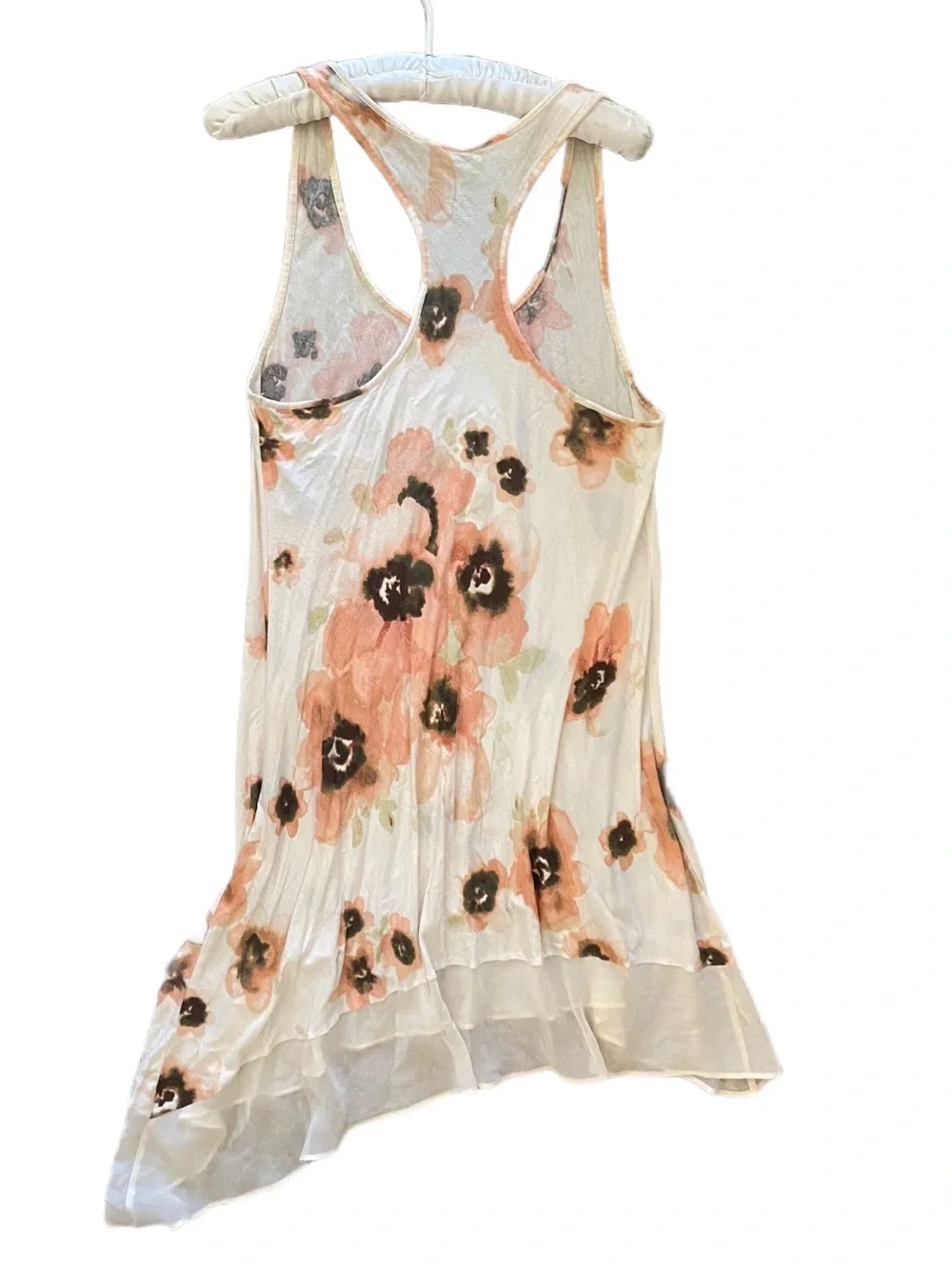 Jessica Simpson Floral Racerback Slip Dress Asymmetric Layered Hem Medium